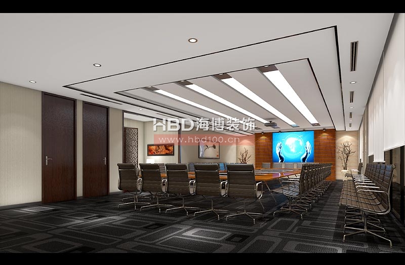 樂(lè)天房地產(chǎn)公司辦公室裝修 會(huì)議室效果圖