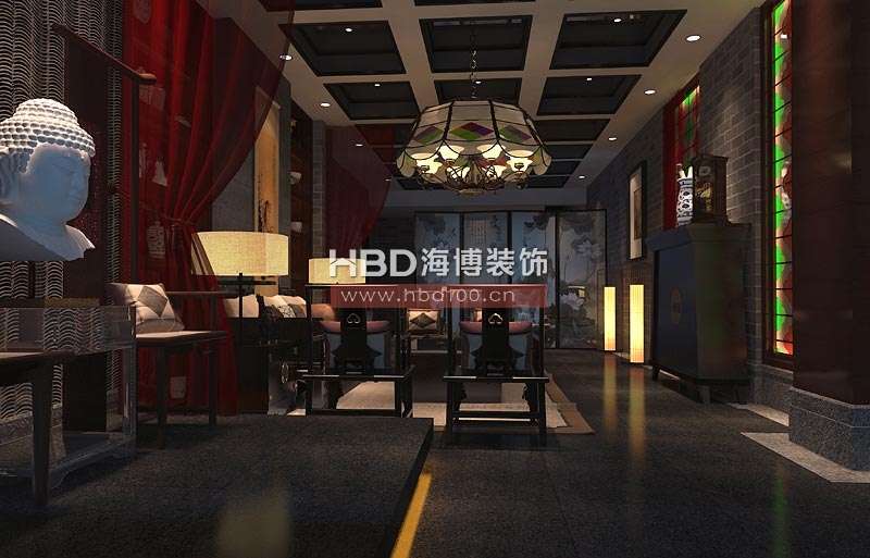 東山18號(hào)公館中式會(huì)所設(shè)計(jì) 大廳