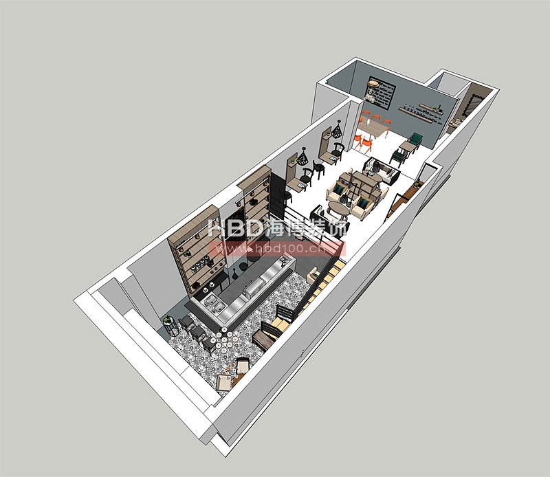 廣州咖啡廳設(shè)計鳥瞰圖2 廣州咖啡廳設(shè)計鳥瞰圖2