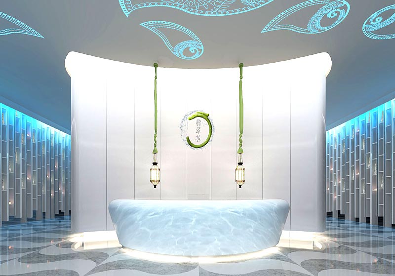 翡翠薈SPA會所裝修設計 前臺效果 翡翠薈SPA會所裝修設計 前臺效果